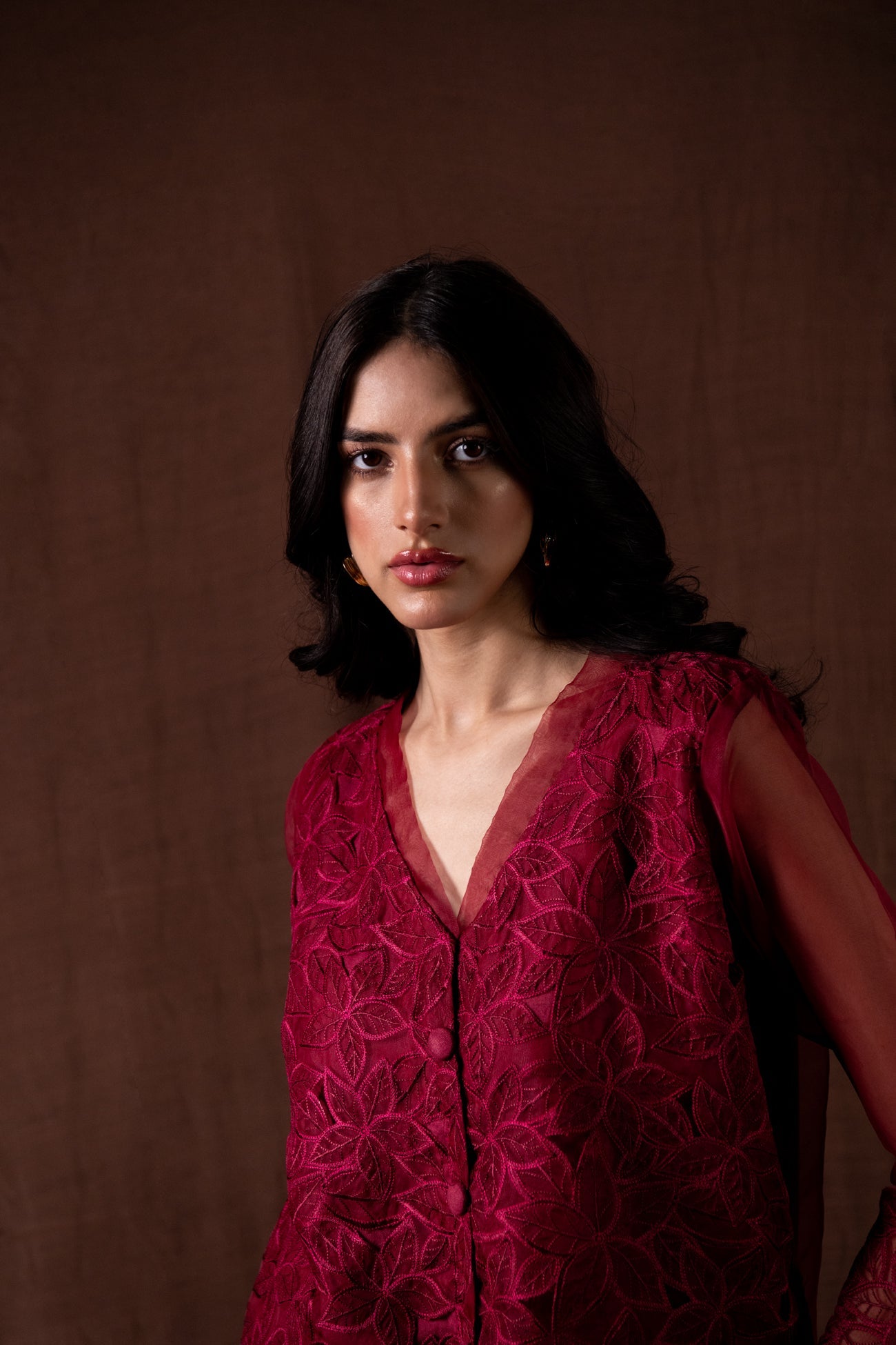 BTW - CUT WORK EMBROIDERED SHIRT