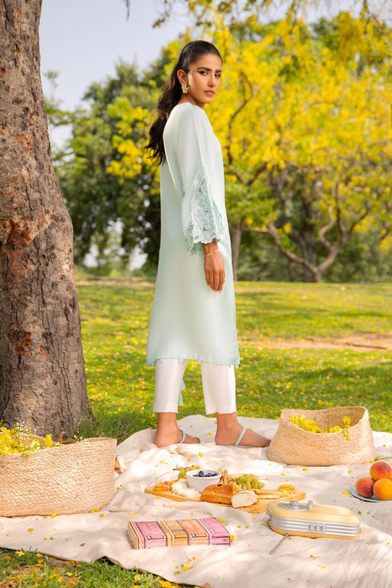 BTW - EMBROIDED SHIRT WITH SIDE TASSELS DETAIL