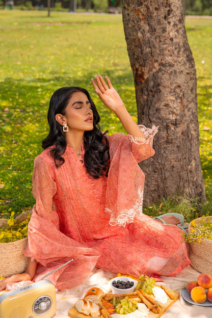 BTW - EMBROIDERED PRINTED SHIRT WITH DUPATTA