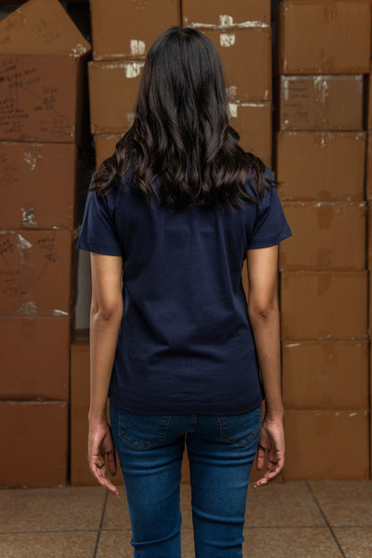 BTW - NAVY BLUE COTTON T-SHIRT