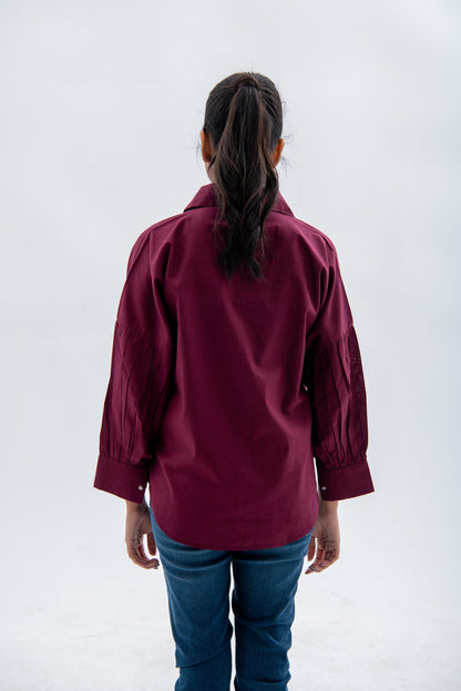 BTW - BUTTON DOWN PUFFED SLEEVES