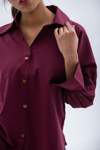 BTW - BUTTON DOWN PUFFED SLEEVES