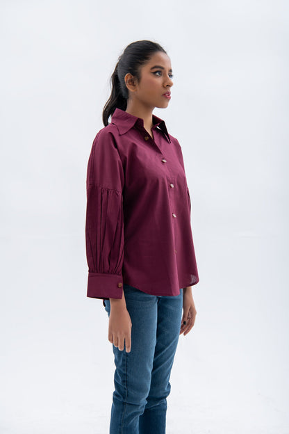 BTW - BUTTON DOWN PUFFED SLEEVES