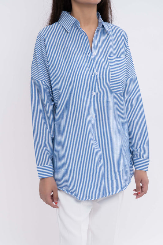 BTW - STRIPE OVERSIZED SHIRT
