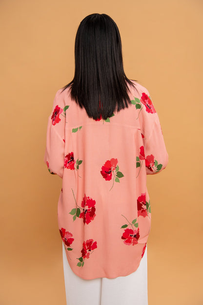 BTW - FLORAL PRINTED BUTTON DOWN SHIRT