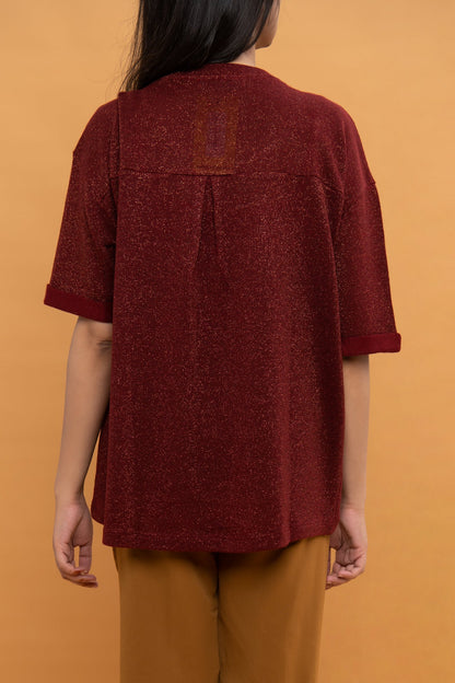 BTW - MAROON TEXTURED TOP