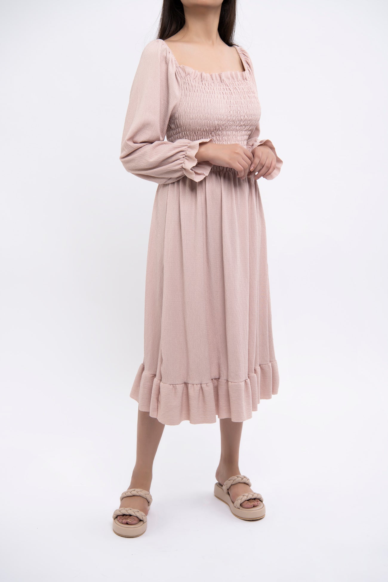 BTW - SHORT DRESS WITH SMOCKING