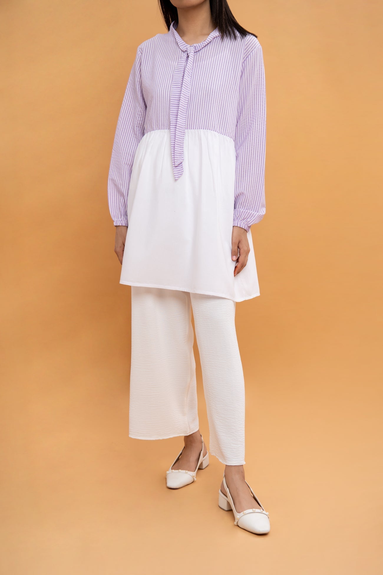 BTW - STRIPE TOP WITH TIE