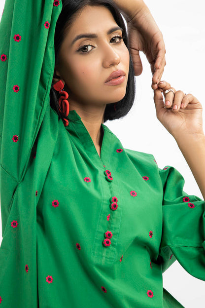 Dyed Embroidered Kurti