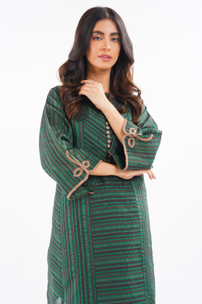 Dyed Embroidered Dobby Kurti