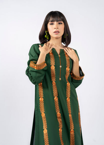 Dyed Embroidered Lawn Kurti