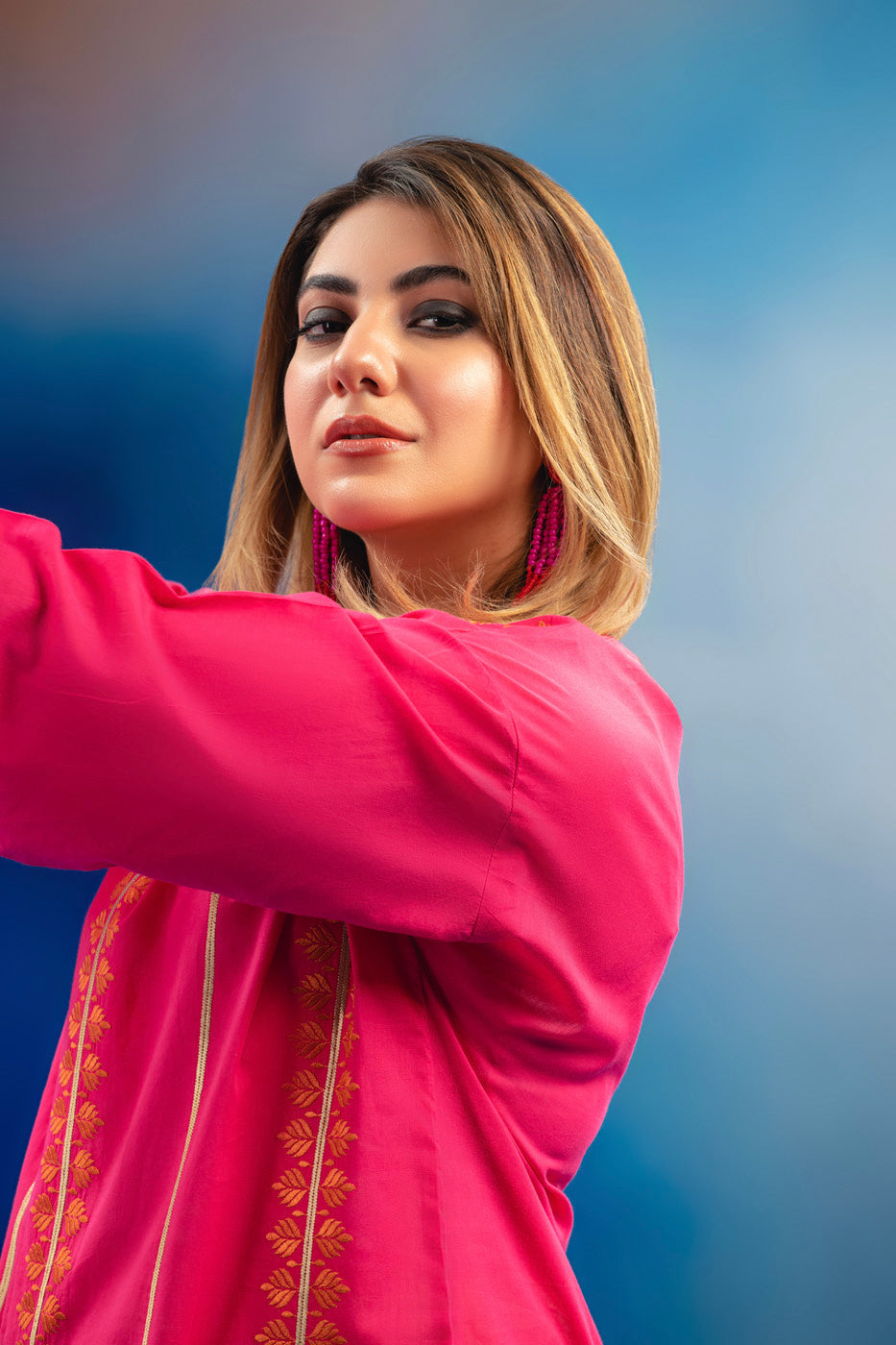 Embroidered Cambric Kurti