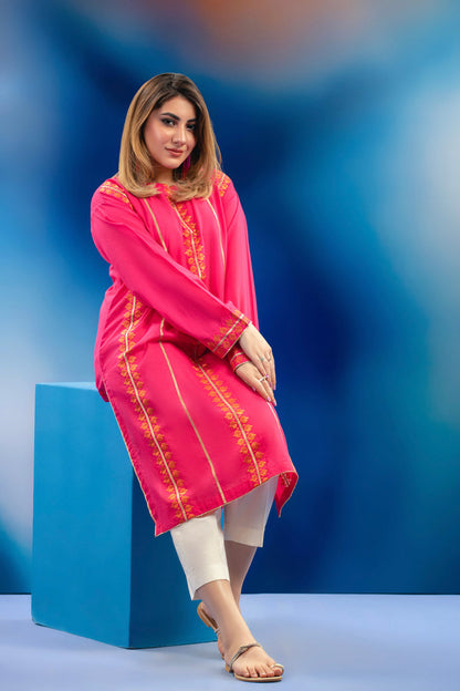 Embroidered Cambric Kurti