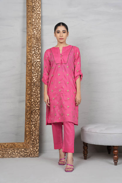 2 Pc Embroidered Cambric Outfit