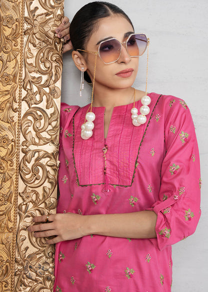 2 Pc Embroidered Cambric Outfit