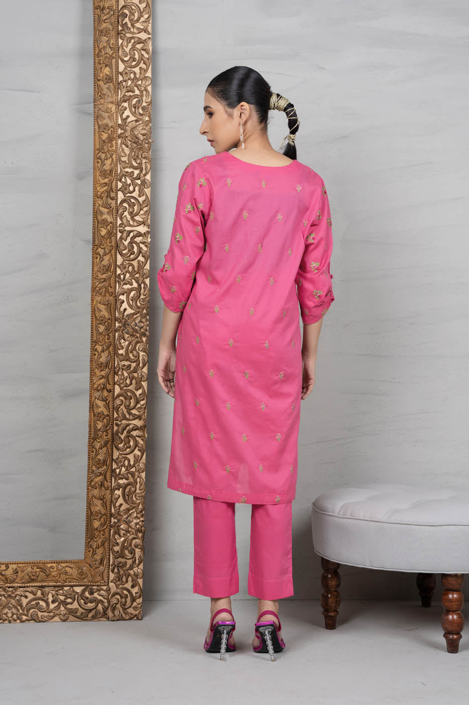 2 Pc Embroidered Cambric Outfit