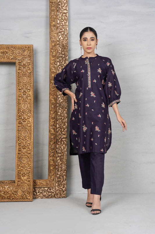 2 Pc Embroidered Cambric Outfit