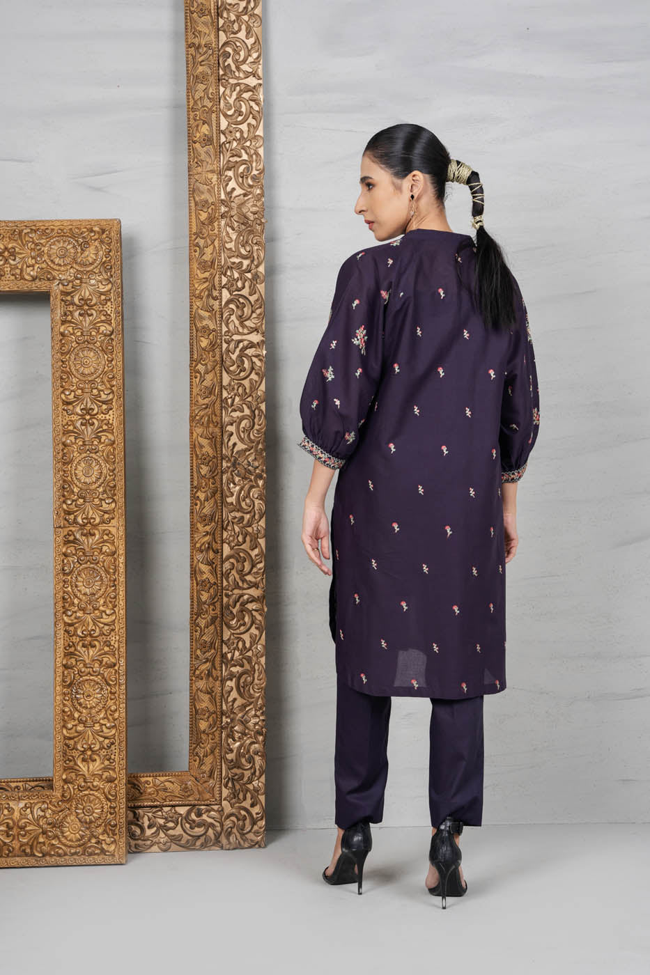 2 Pc Embroidered Cambric Outfit