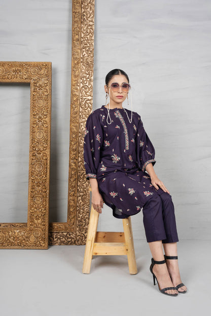 2 Pc Embroidered Cambric Outfit
