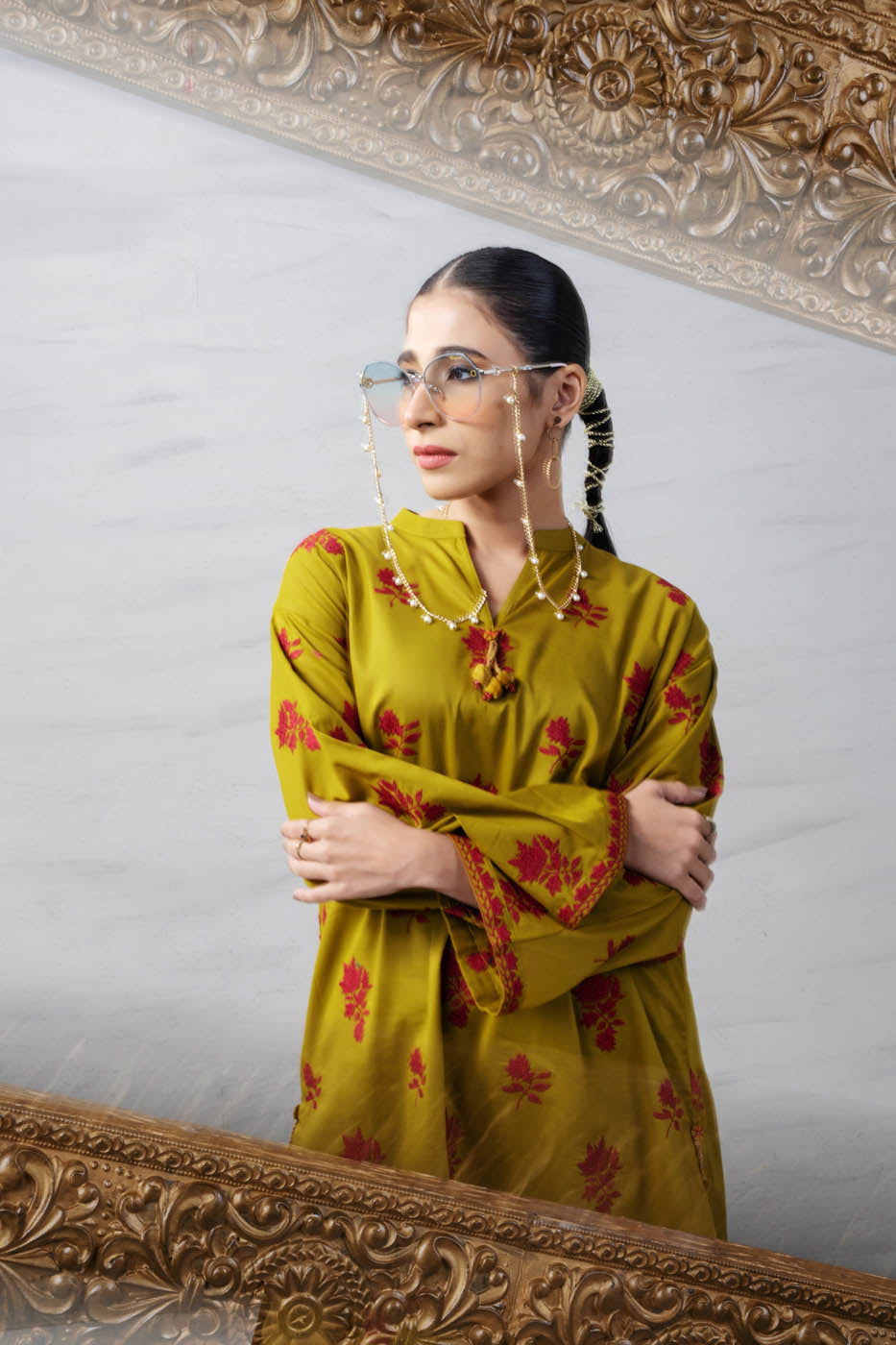 2 Pc Embroidered Cambric Outfit