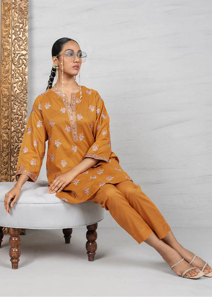 2 Pc Embroidered Cambric Outfit