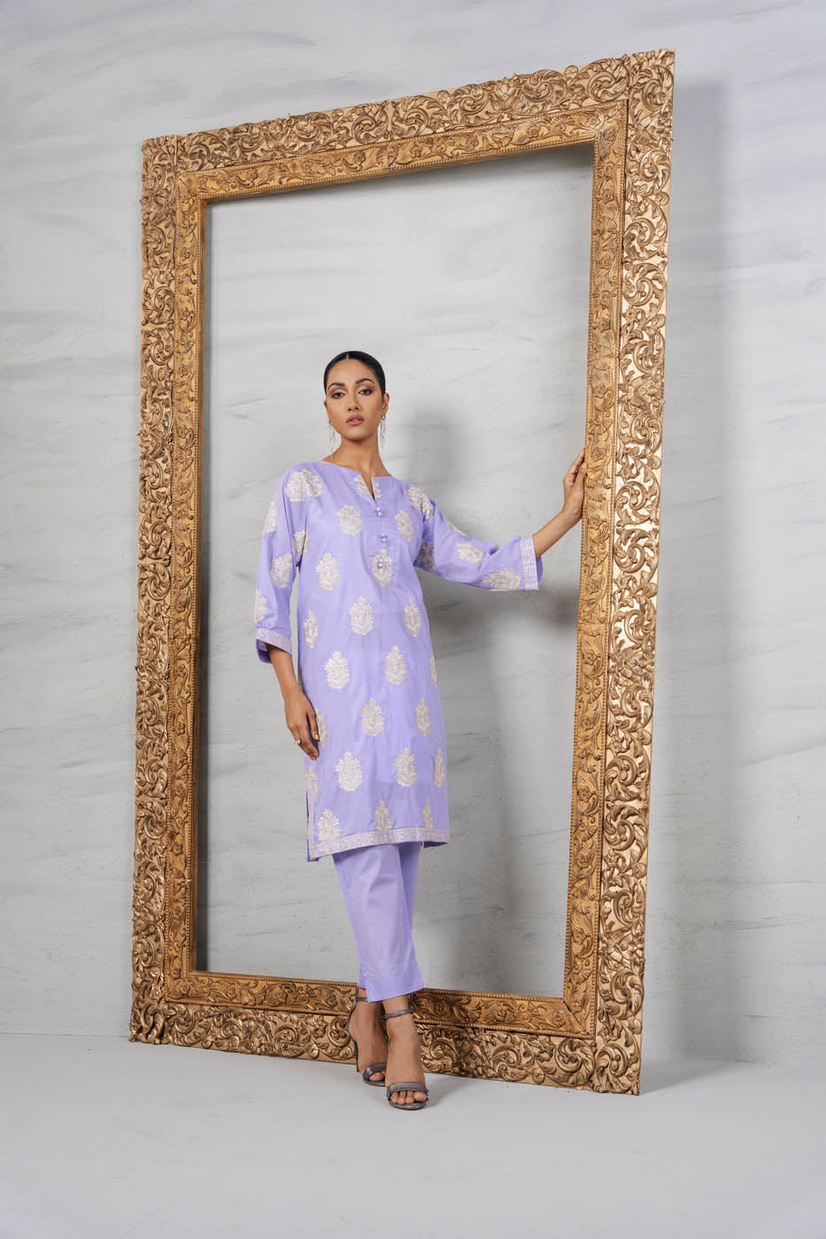 2 Pc Embroidered Cambric Outfit