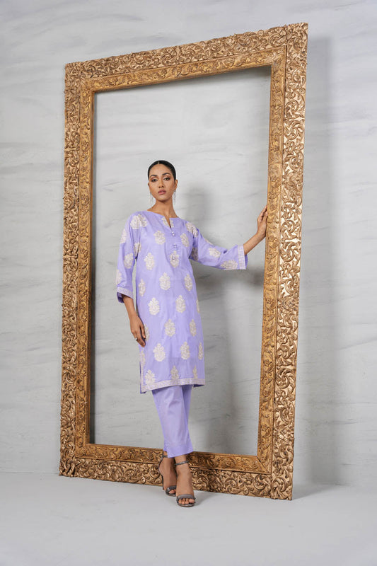 2 Pc Embroidered Cambric Outfit