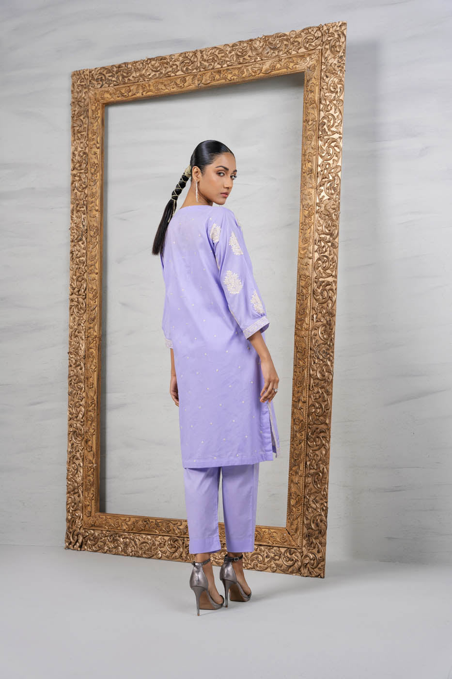 2 Pc Embroidered Cambric Outfit