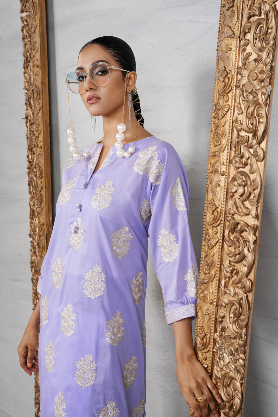 2 Pc Embroidered Cambric Outfit