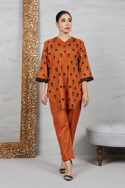 2 Pc Embroidered Cambric Outfit