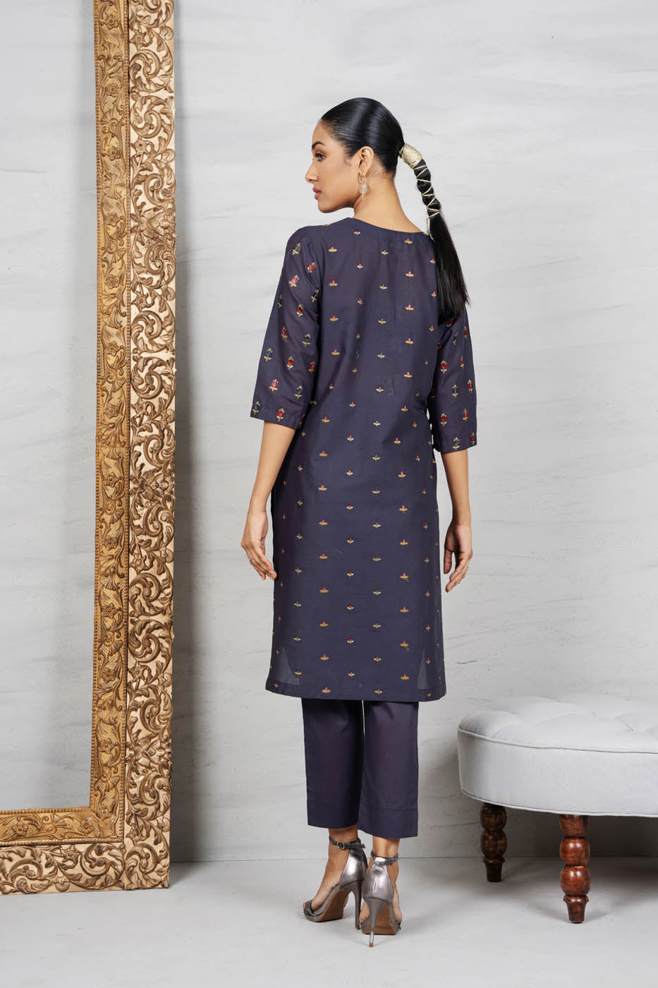 2 Pc Embroidered Cambric Outfit