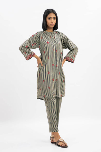 2 Pc Embroidered Yarn Dyed Outfit