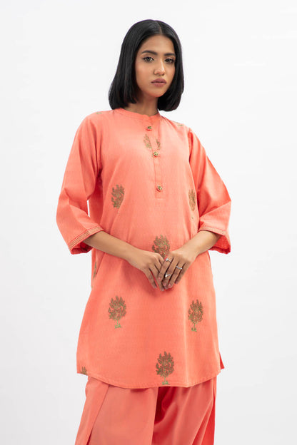 2 Pc Embroidered Jacquard Outfit