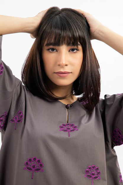 2 Pc Embroidered Cambric Outfit