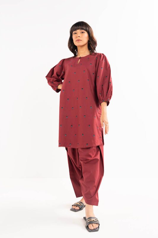 2 Pc Embroidered Cambric Outfit