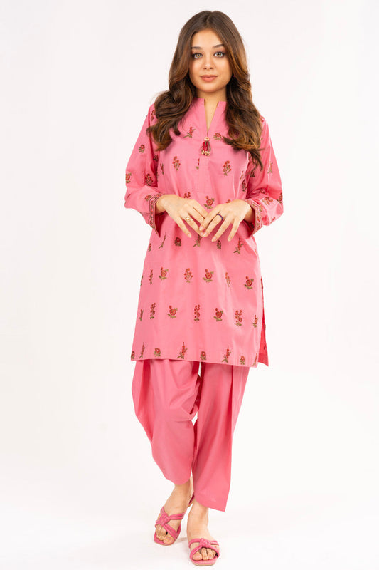 2 Pc Embroidered Cambric Outfit