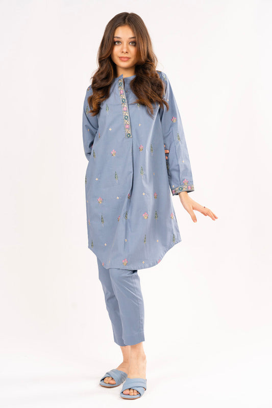 2 Pc Embroidered Cambric Outfit