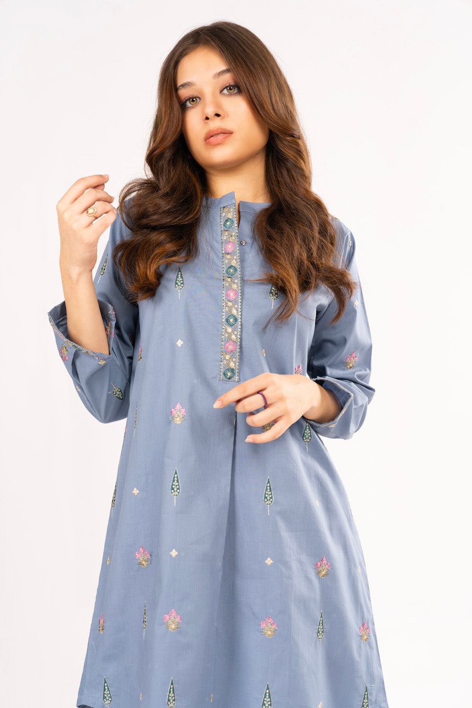 2 Pc Embroidered Cambric Outfit