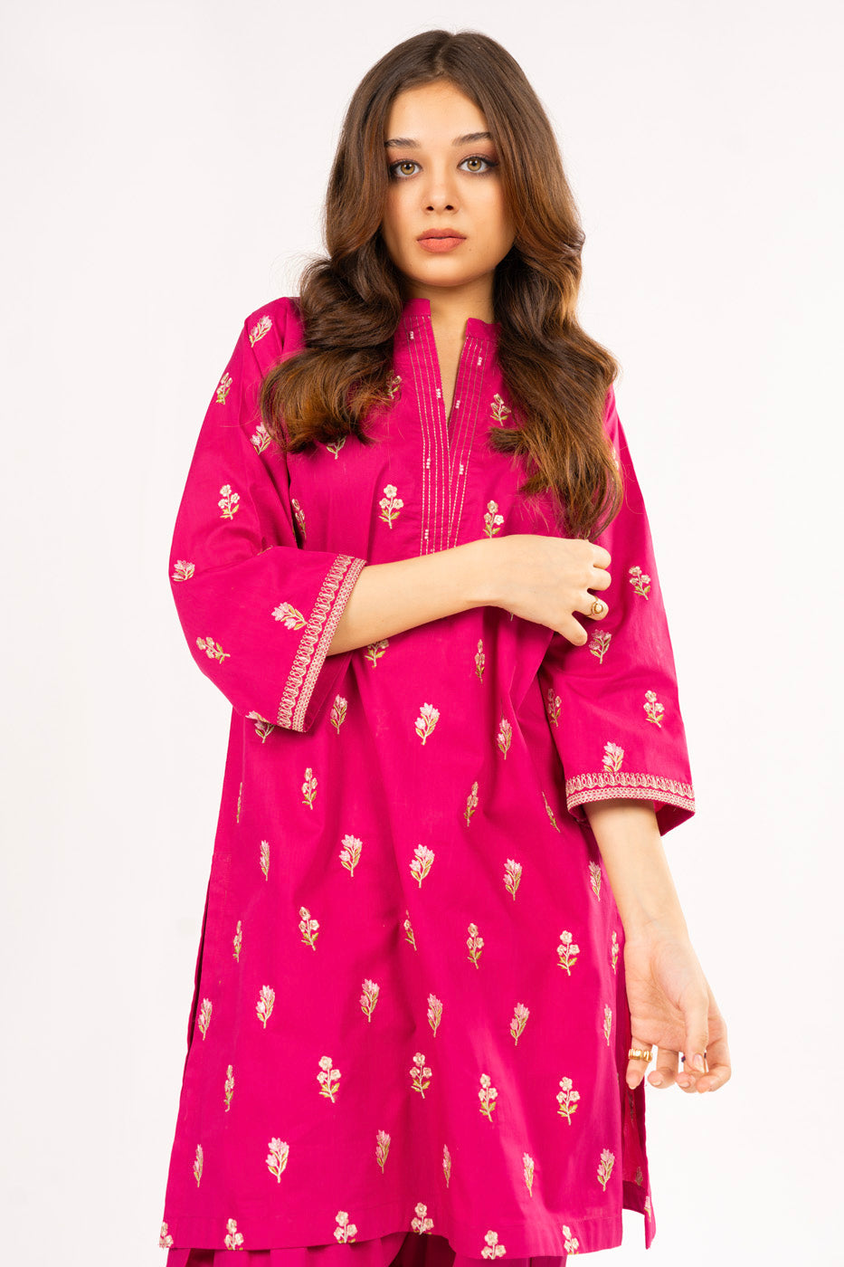2 Pc Embroidered Jacquard Outfit