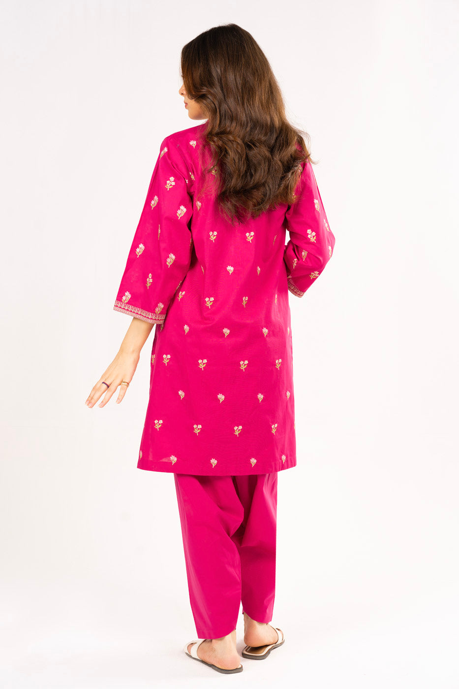 2 Pc Embroidered Jacquard Outfit