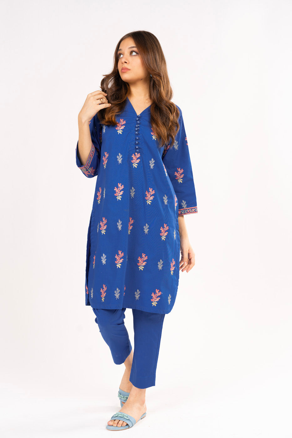 2 Pc Embroidered Cambric Outfit