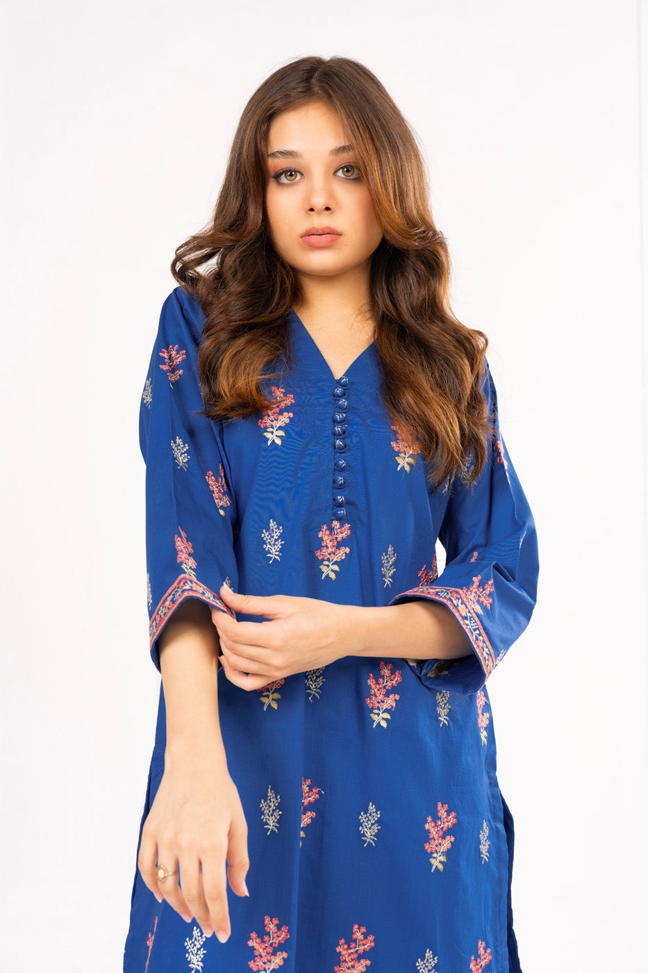 2 Pc Embroidered Cambric Outfit