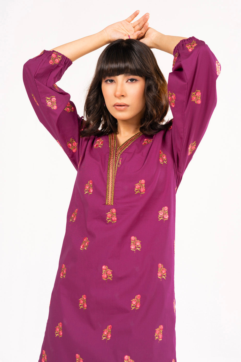 2 Pc Embroidered Cambric Outfit