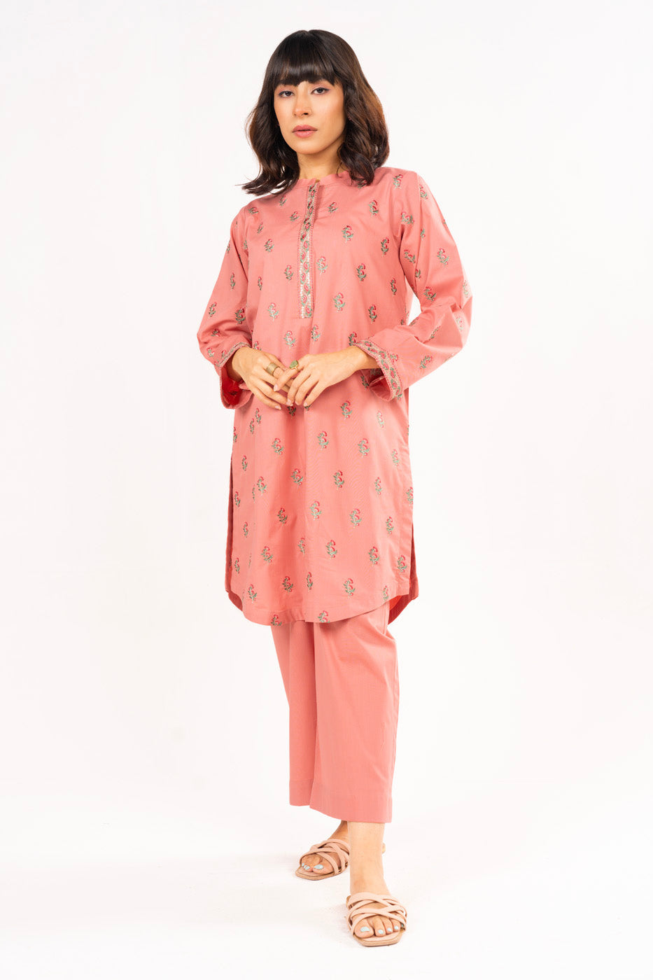 2 Pc Embroidered Cambric Outfit