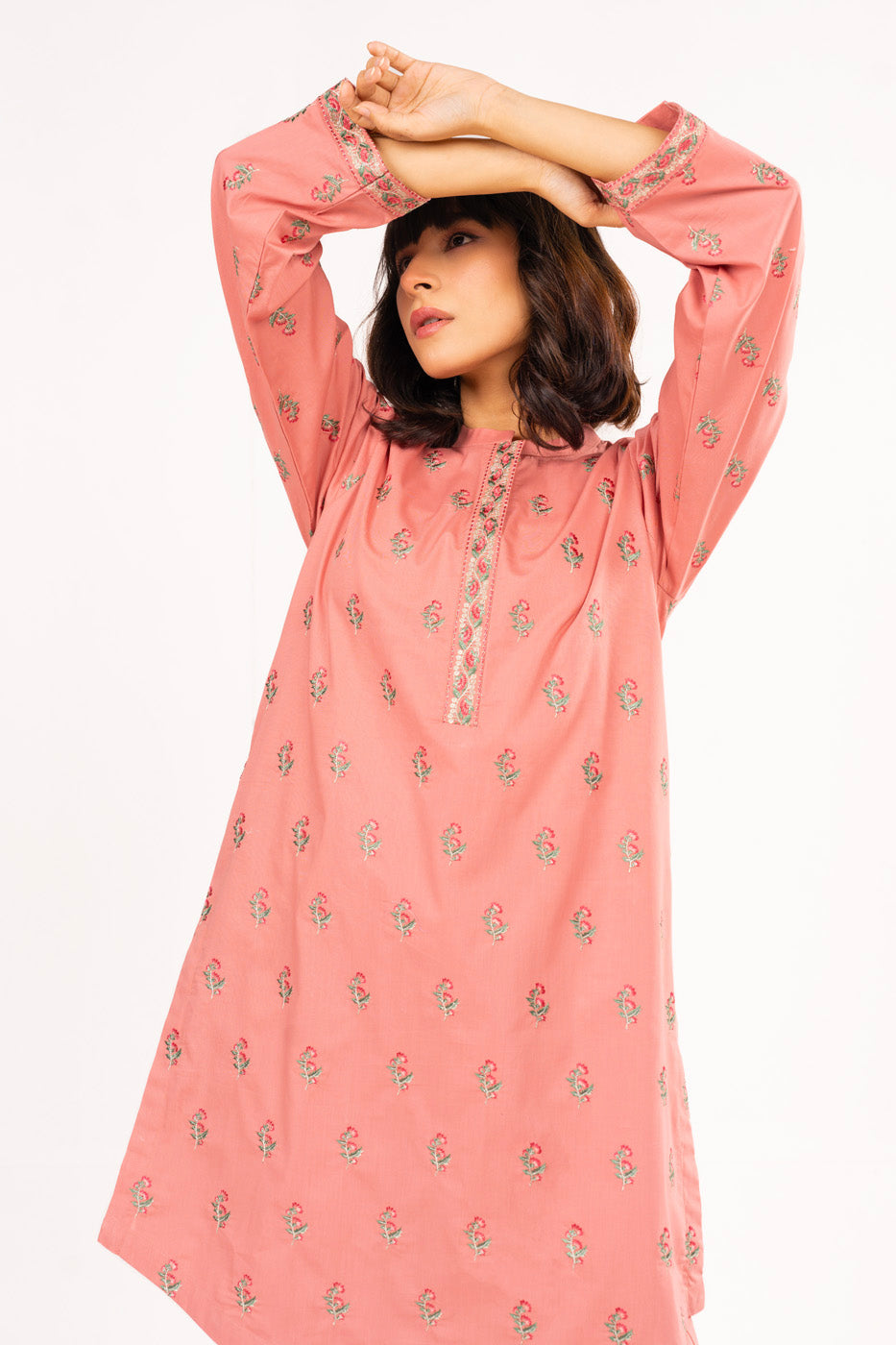 2 Pc Embroidered Cambric Outfit