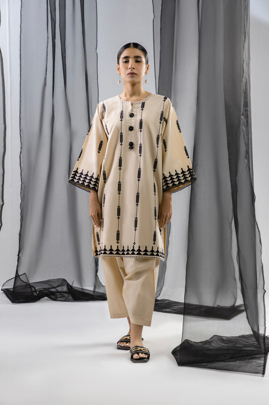 2 Pc Embroidered Dobby Outfit