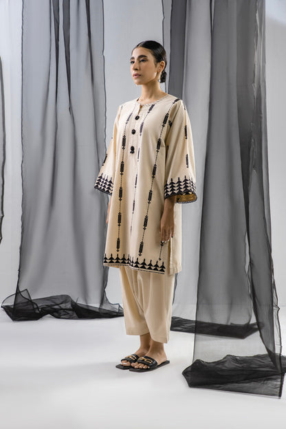 2 Pc Embroidered Dobby Outfit