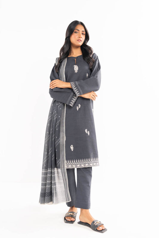 3 Pc Embroidered Khaddar Outfit