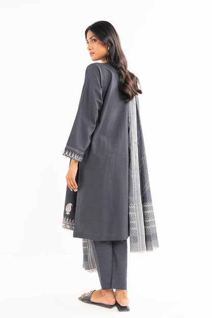 3 Pc Embroidered Khaddar Outfit