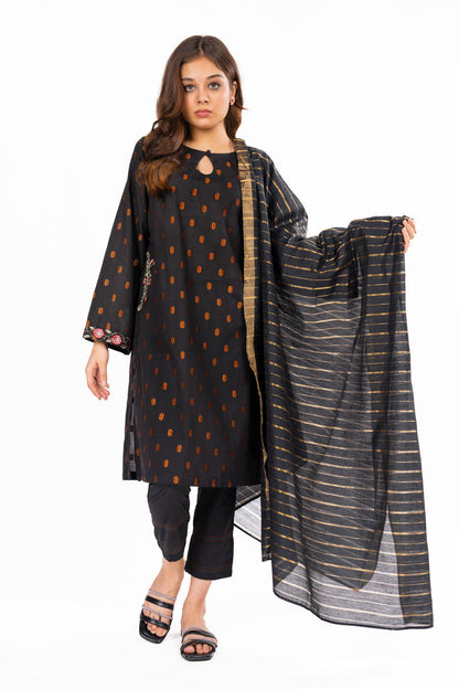 3 Pc Embroidered Jacquard Outfit